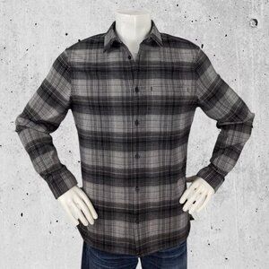 Lululemon Masons Peak Flannel Shirt Size Large Gray Grey